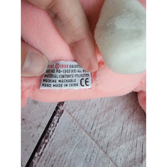 Ty Pillow Pals Pink Bunny Rabbit Carrots Plush Stuffed Animal 1996 12in - Picture 6 of 8